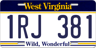 WV license plate 1RJ381