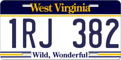 WV license plate 1RJ382