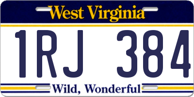 WV license plate 1RJ384