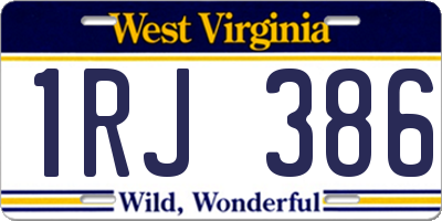 WV license plate 1RJ386