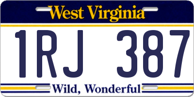WV license plate 1RJ387