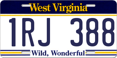 WV license plate 1RJ388