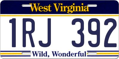 WV license plate 1RJ392