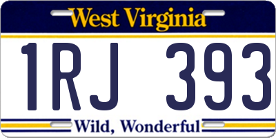 WV license plate 1RJ393