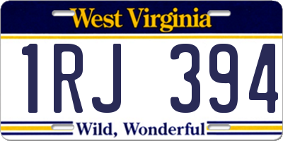 WV license plate 1RJ394