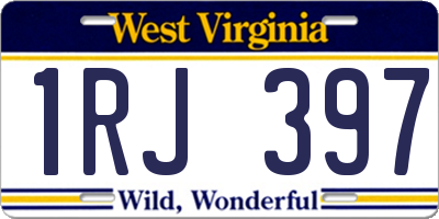 WV license plate 1RJ397