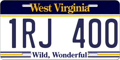 WV license plate 1RJ400