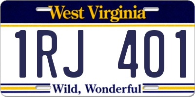 WV license plate 1RJ401