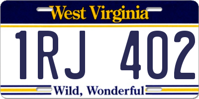 WV license plate 1RJ402