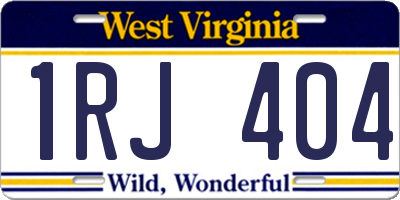 WV license plate 1RJ404