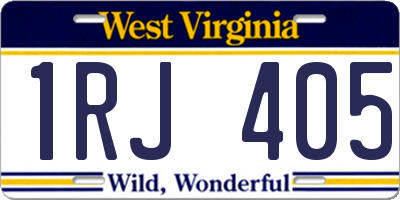 WV license plate 1RJ405