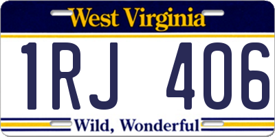 WV license plate 1RJ406