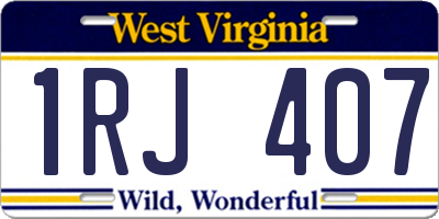WV license plate 1RJ407