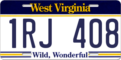 WV license plate 1RJ408