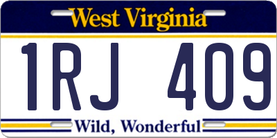 WV license plate 1RJ409