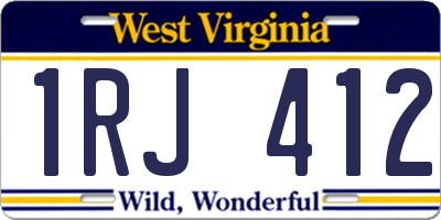 WV license plate 1RJ412