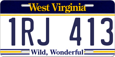WV license plate 1RJ413