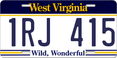 WV license plate 1RJ415
