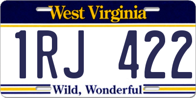 WV license plate 1RJ422