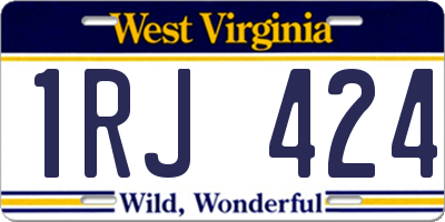 WV license plate 1RJ424
