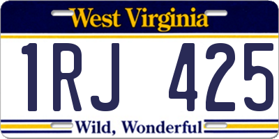 WV license plate 1RJ425