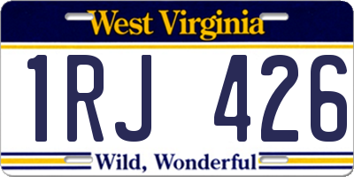 WV license plate 1RJ426