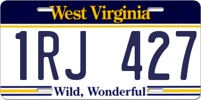 WV license plate 1RJ427