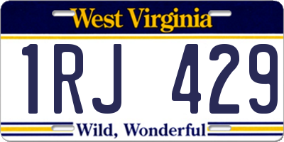 WV license plate 1RJ429
