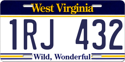 WV license plate 1RJ432