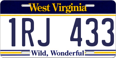 WV license plate 1RJ433