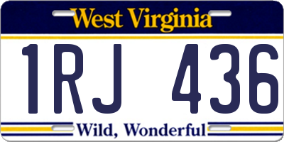 WV license plate 1RJ436