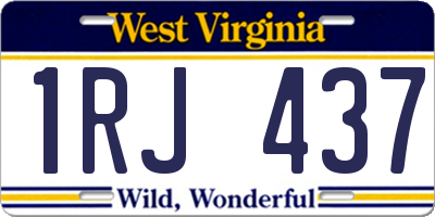 WV license plate 1RJ437