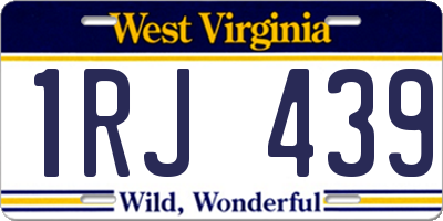 WV license plate 1RJ439