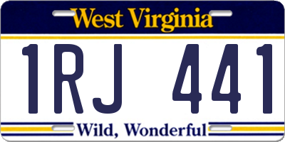 WV license plate 1RJ441