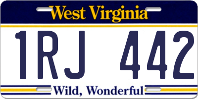 WV license plate 1RJ442