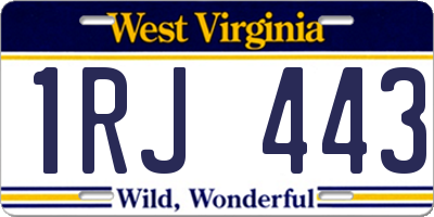 WV license plate 1RJ443