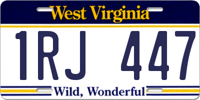 WV license plate 1RJ447