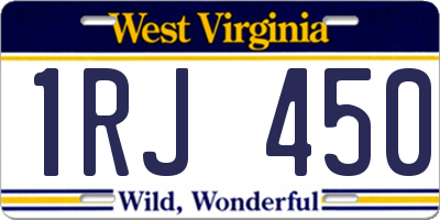 WV license plate 1RJ450