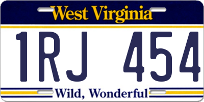 WV license plate 1RJ454