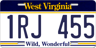 WV license plate 1RJ455