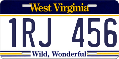 WV license plate 1RJ456