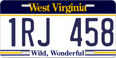 WV license plate 1RJ458
