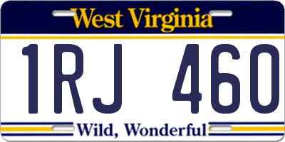 WV license plate 1RJ460
