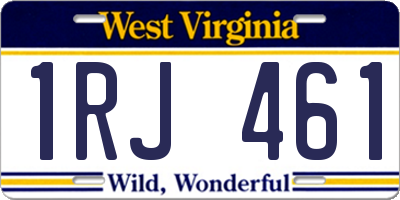 WV license plate 1RJ461