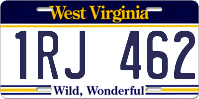 WV license plate 1RJ462