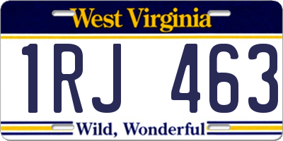 WV license plate 1RJ463