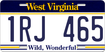 WV license plate 1RJ465