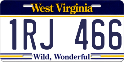 WV license plate 1RJ466