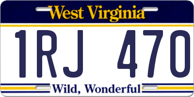 WV license plate 1RJ470