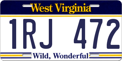 WV license plate 1RJ472